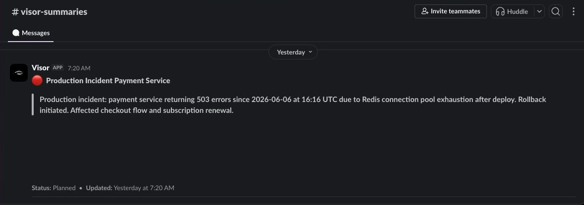 Slack summary